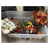 Beautiful fall, florals pumpkins, and lights with