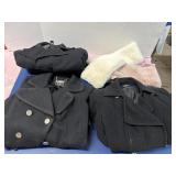 Three wool Mix large winter jackets with two faux
