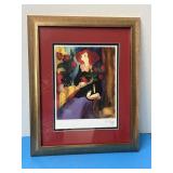 Signed. Framed art work by Linda LE Kinff  13.5ï¿½W