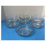 Seven,  clear glass centerpiece bowls