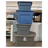 Four Totes Gray and Blue large to Medium