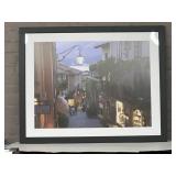 Large framed photo print, shopping street at