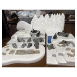 Christmas Village Foam Trees Stones with Tote
