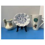 Vintage Royal Copley wall pocket, ceramic vase &