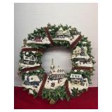 Thomas Kincaid Christmas Village WreathNo cord