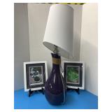 Beautiful purple lamp with matching pictures