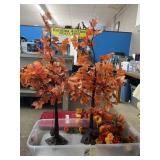 Fall floral lot, Pair of battery operated trees,