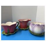Set of three ceramic planters