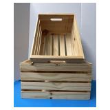 Two storage wood crates, 18x12.5x9.5
