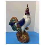 Large, hand painted ceramic rooster