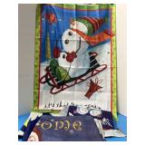 Lot of 6,  Christmas flags, 3 large & 3 small