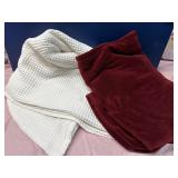 Throws Burgandy White