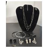 Black and Rhinestone Elegant Costume Jewelry