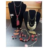 Gold And Red Costume Jewelry