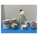 Hand-painted vinegar and oil dispenser with Royal