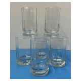 Six, clear glass with panel side glasses. Heavy
