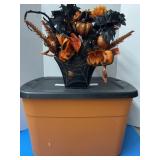 Halloween tote box with Halloween arrangement