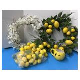 Wreaths, lemons & mug