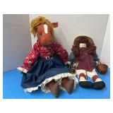 Handmade vintage horse doll and baby doll