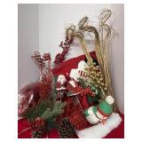Christmas Floral and Snowman Pillow