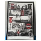 Framed London poster. 25x37
