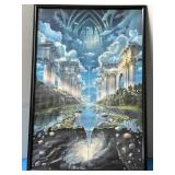 Framed fantasy art print titled, Genesis II, by