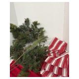Red White Stripe 30x18 5 Valances with Floral