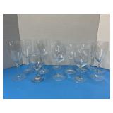 Variety of stemmed wine glasses.  Lot of 13