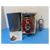 Li Bien nutcracker ornament & hand blown ornament