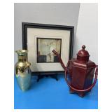 Beautiful oriental picture, lantern, and vase