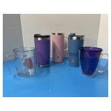 Stainless steel cups and Tervis tumblers