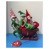 Elves in a sleigh, found as is.