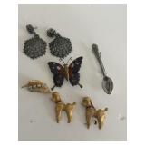 Vintage Brooches lot and earrings