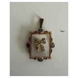 Vintage Locket  Victorian Style mother of Pearl