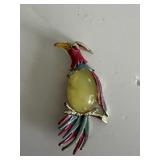 Vintage Jelly Belly Multicolored Enamel Bird