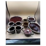 Vintage Brown Drip stoneware lot mixed brands