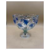 Vintage Mikasa Bluebells Blue Crystal Round