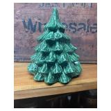Vintage ceramic Christmas tree napkin holder