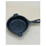 Vintage Enameled Cast Iron Skillet Ashtray Blue