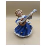 Vintage Goebel Angel Mandolin Christmas Blue