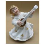 Vtg Goebel White Angel & Mandolin Music Box