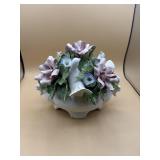 Vintage Capodimonte Flowers & Doves Centerpiece