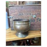 Vintage Copper Porcelain Planter Pot Indoors