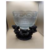 Vintage Three-Cherub Faux-Bronze Resin Pedestal