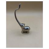 Vintage Elephant with Trunk Up Silver Tone Metal