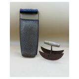 Vintage wooden handle grater and chopper