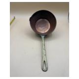 Vintage copper ladle with spout brass handle