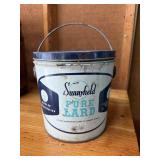 VINTAGE SUNNYFIELD PURE LARD 8 POUND TIN BUCKET