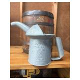 Vtg Galvanized Metal Oil Can Pitcher One Quart