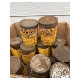 Lot of 24 paper label glass jar Dental snuff jars